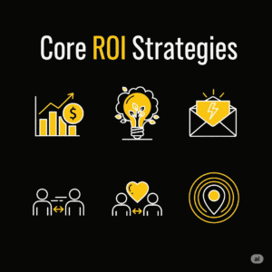 An infographic of five key strategies for affordable digital marketing: Paid Ads, Content Marketing, Email Automation, Influencer Marketing, and Local SEO.